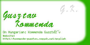 gusztav kommenda business card